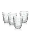 Fitz And Floyd Maddi 10-oz Double Old Fashioned Glasses 4-piece Set In Clear