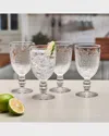 Fitz And Floyd Maddi Goblet Glasses, Set Of 4 In Clear
