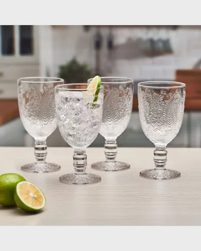 Fitz And Floyd Maddi Goblet Glasses, Set Of 4 In Clear