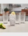 Fitz And Floyd Maddi Highball Glasses, Set Of 4 In Clear