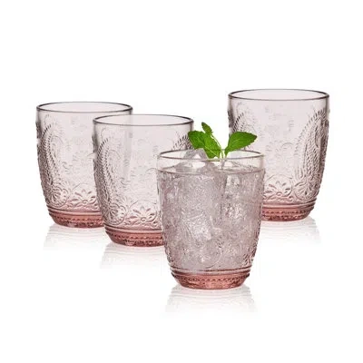 Fitz And Floyd Maddie Highball Glasses In Pink