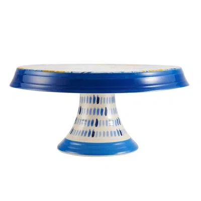Fitz And Floyd Madeline 10.5-inch Stoneware Cake Plate Stand In Multicolor