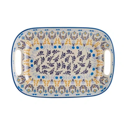 Fitz And Floyd Madeline Handled Serving Platter, 15-inches Multicolor