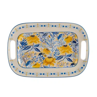 Fitz And Floyd Madeline Platter In Blue;yellow