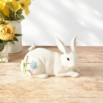 Fitz And Floyd Meadow Rabbit Figurine In White