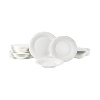 Fitz And Floyd Nevaeh White Classic Bead 24-piece Bone China Dinnerware Set, Service For 8 In Multi