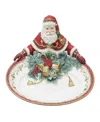 Fitz And Floyd Noel Holiday Santa Server, 12-in X 11.5-in In Red