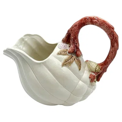 Pre-owned Fitz And Floyd Fitz & Floyd “oceana” Shell & Coral Pitcher In Red