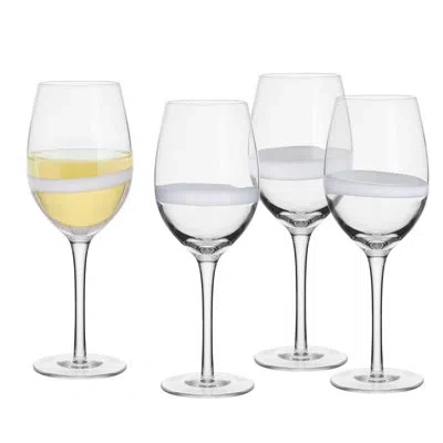 Fitz And Floyd Organic Band 14.5 Oz. White Wine Glass In Clear