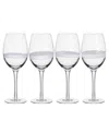 Fitz And Floyd Organic Band 14.5-oz White Wine Glasses 4-piece Set In White