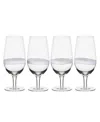 Fitz And Floyd Organic Band 19-oz Juice Glasses 4-piece Set In White