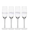 Fitz And Floyd Organic Band 8-oz Flutes 4-piece Set In White