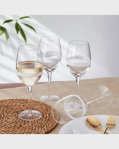 Fitz And Floyd Organic Band White Wine Glasses - Set Of 4