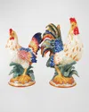 Fitz And Floyd Ricamo Rooster & Hen Figurine Set In Assorted