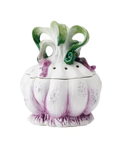 Fitz And Floyd Sicily Green Garlic Keeper In Assorted