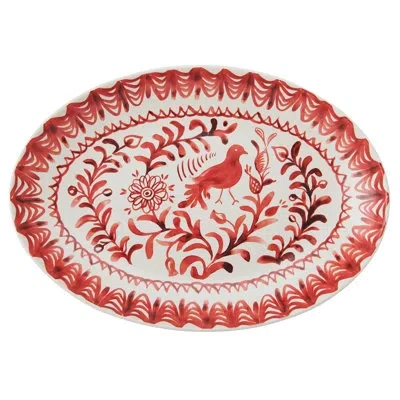 Fitz And Floyd Sicily Red Coupe Platter