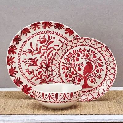 Fitz And Floyd Sicily Red Dinnerware 12-piece Set, Service For 4