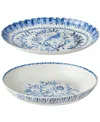 Fitz And Floyd Sicily Serve Bowl & Platter Set In Blue
