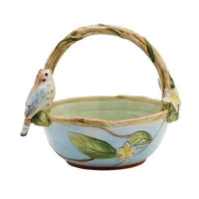 Fitz And Floyd Toulouse Basket In Blue