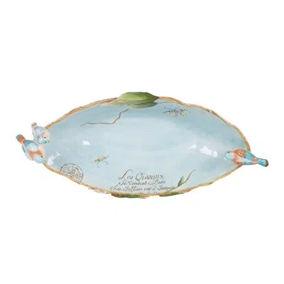 Fitz And Floyd Toulouse Centerpiece Serving Bowl, 23 Inch, Blue