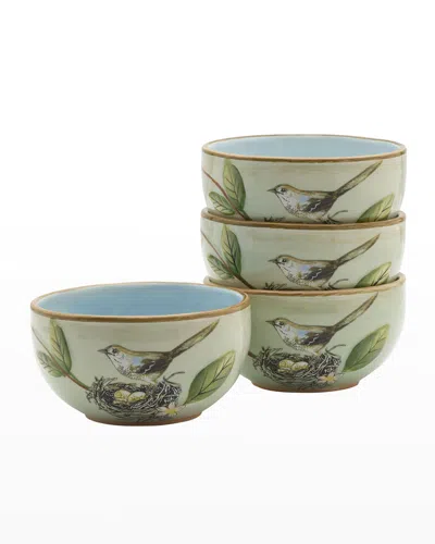 Fitz And Floyd Toulouse Green Small Bowls, Set Of 4 In Multi
