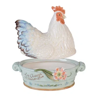 Fitz And Floyd Toulouse Hen Covered Vegetable Serve Bowl, 11 1/4-inch, Multicolor