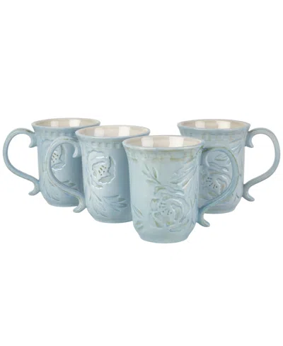 Fitz And Floyd Toulouse Mugs, Set Of 4 In Blue