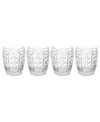 Fitz And Floyd Trestle 10-oz Double Old Fashioned Glasses 4-piece Set In Clear