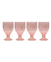 Fitz And Floyd Trestle 12-oz Goblet Glasses 4-piece Set In Assorted