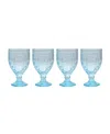 Fitz And Floyd Trestle 12-oz Goblet Glasses 4-piece Set In Assorted