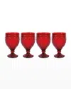 Fitz And Floyd Trestle Glasses In Red, Set Of 4 In Red