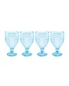 Fitz And Floyd Trestle Goblets, Set Of 4 In Aqua