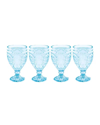 Fitz And Floyd Trestle Goblets, Set Of 4 In Blue