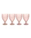 Fitz And Floyd Trestle Goblets, Set Of 4 In Pink