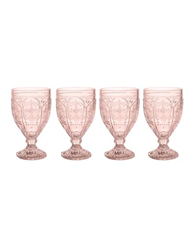 Fitz And Floyd Trestle Goblets, Set Of 4 In Pink