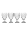 Fitz And Floyd Trestle 12-oz Goblet Glasses 4-piece Set In Clear