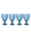 Fitz And Floyd Trestle Goblets, Set Of 4 In Indigo