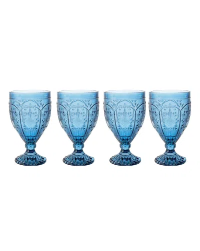 Fitz And Floyd Trestle Goblets, Set Of 4 In Blue