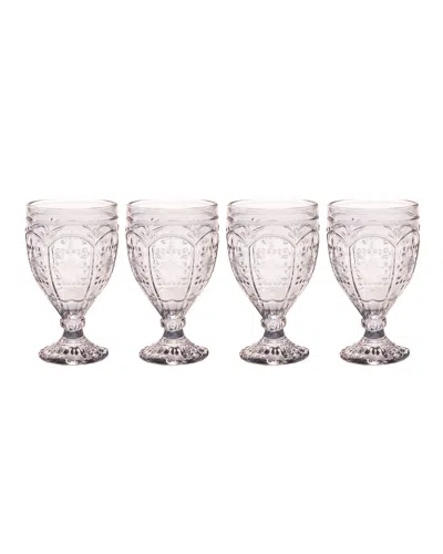 Fitz And Floyd Trestle Goblets, Set Of 4 In Smoke