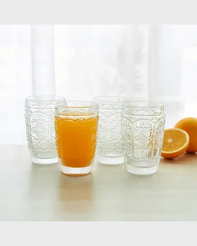 Fitz And Floyd Trestle Highball Glasses Clear - Set Of 4 In White