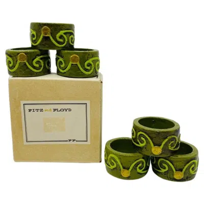 Pre-owned Fitz And Floyd Vintage Mid-century Napkin Holders 'made In Japan' In Brown
