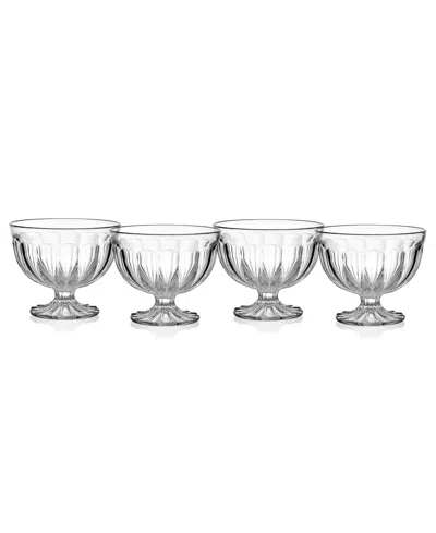 Fitz And Floyd Vintage Scoop Ice Cream Bowls, Set Of 4 In Transparent