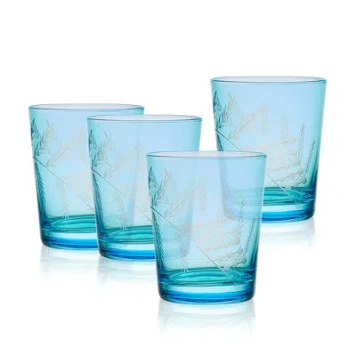 Fitz And Floyd Wildflower Highball Glasses In Blue