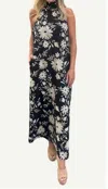 Fitzroy & Willa Melanie Maxi Dress In Black/ivory