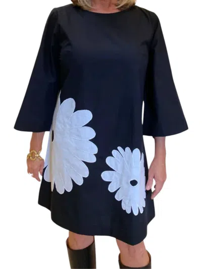 Fitzroy & Willa Mod Floral Swing Dress In Black