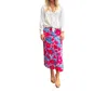 Fitzroy & Willa Nori Skirt In White Poppy In Pink