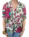 Fitzroy & Willa Pam Short Sleeve Top In Funky In Multi