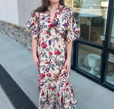 Fitzroy & Willa Soleil Dress In Ivory Bird