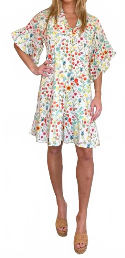 Fitzroy & Willa Soleil Mini Dress In Ditsy In Multi