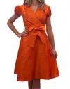 Fitzroy & Willa Wrap Dress In Orange In Orange